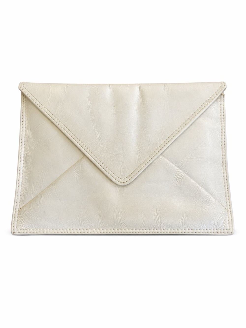 Vintage Gabay Vancouver Envelope Clutch in Cream Genuine Leather